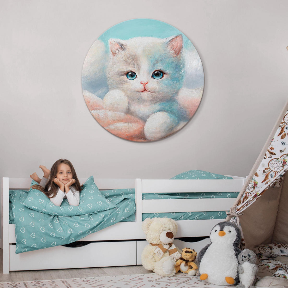 GEMÄLDE Flauschig auf Keilrahmen 90 cm - Multicolor, Holz (90/90cm) - YS-art gallery