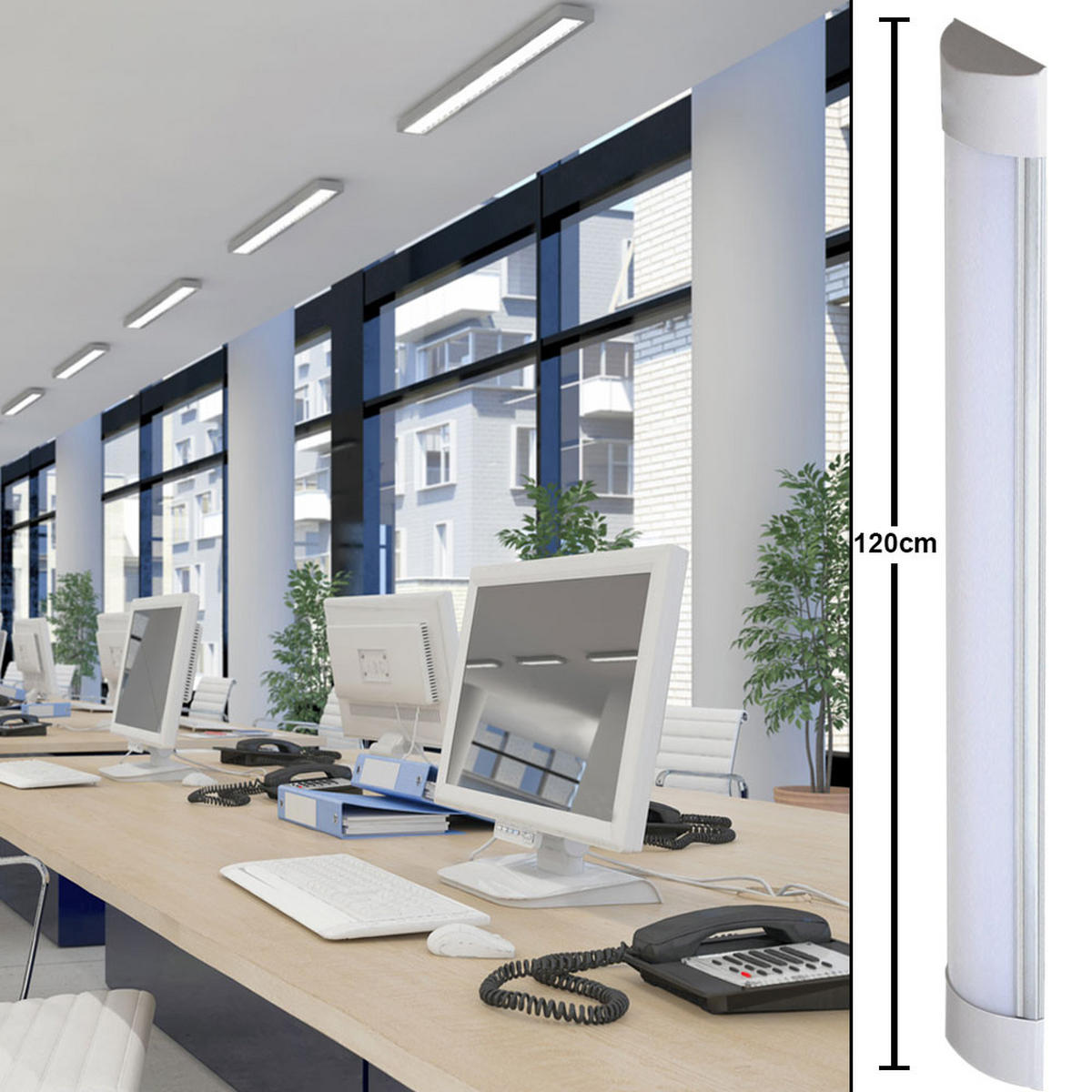 LED DECKENLEUCHTE VT-8-40 Weiß - Weiß, Kunststoff (120/41/2.44cm)