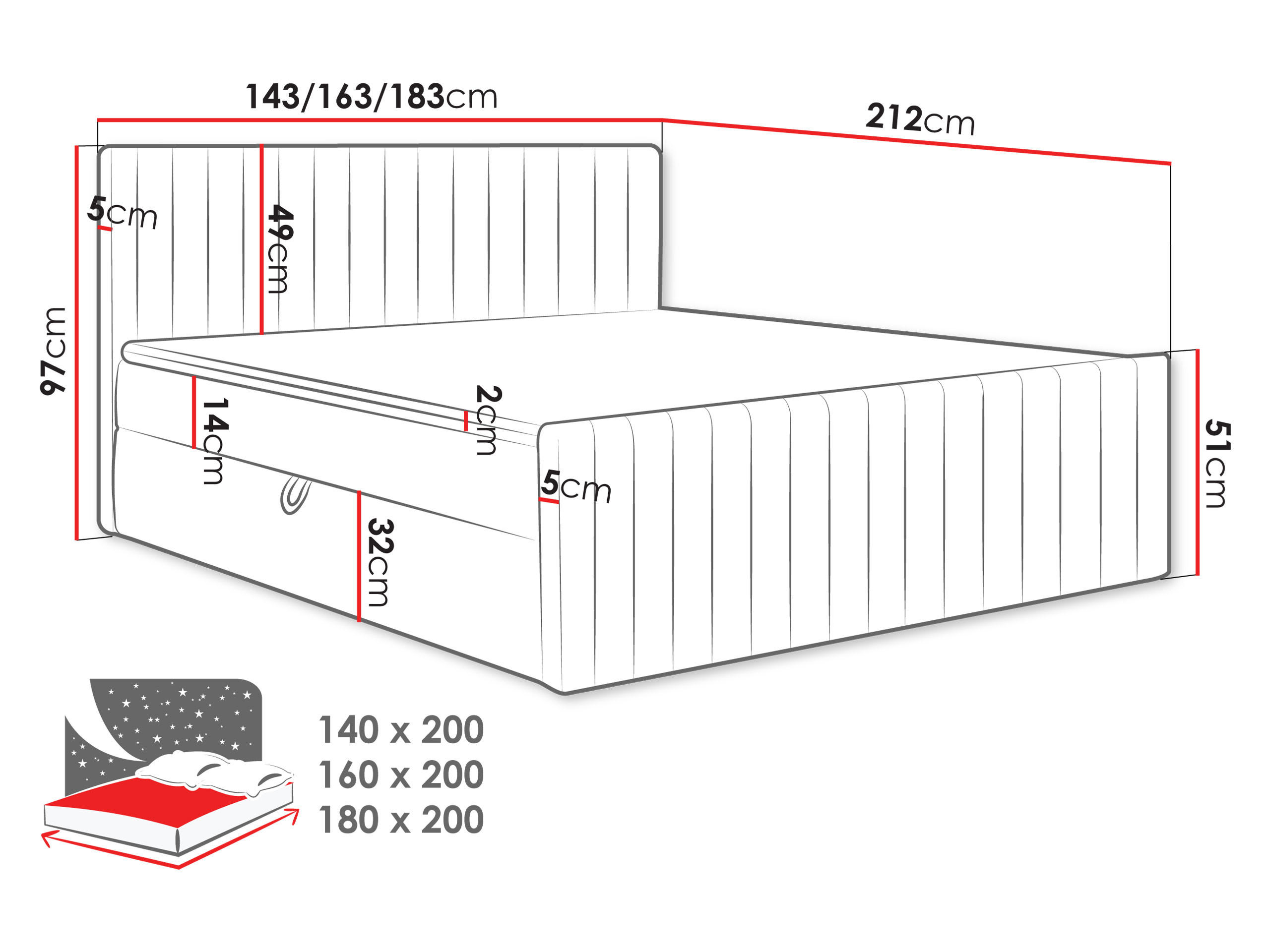 Thumbnail - Mirjan24 Boxbett, Smaragdgrün, Textil, H3, Rechteckig, 160x200 cm, Schlafzimmer, Betten, Boxspringbetten