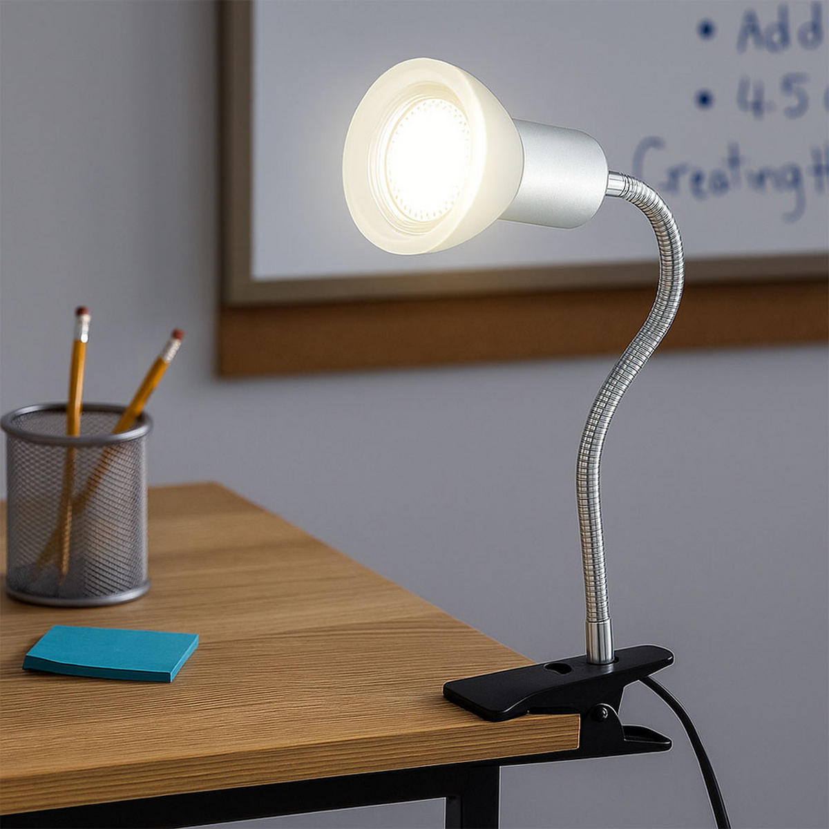 LED TISCHLEUCHTE Metall Silber 3er Set - Silberfarben, Glas (9/6.1/34cm)