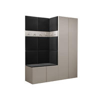 GARDEROBEN-SET Orion III - Kaschmir/Anthrazit, Holzwerkstoff/Kunststoff (158/186/46cm) - MIRJAN24