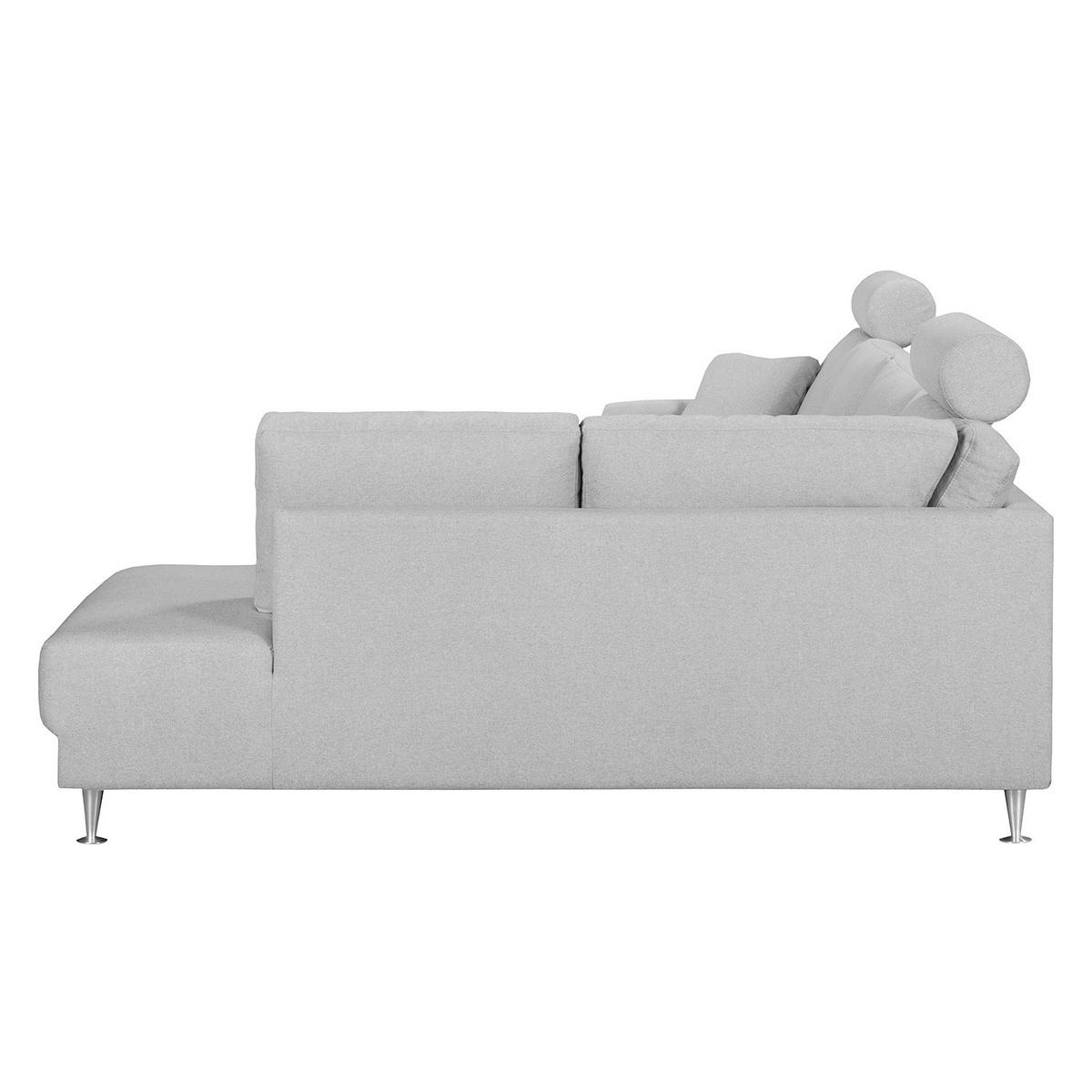 WOHNLANDSCHAFT mit Longchair und Ottomane - Grau, Textil (305/85/200cm) - home24