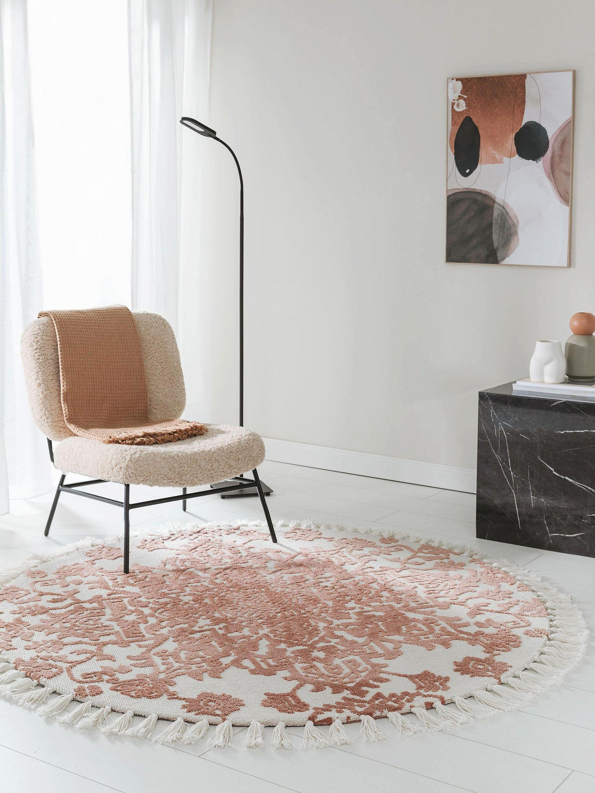 TEPPICH rund Elias Terracotta ø 150 cm rund - Terracotta, Textil (150/150cm) - benuta Nest