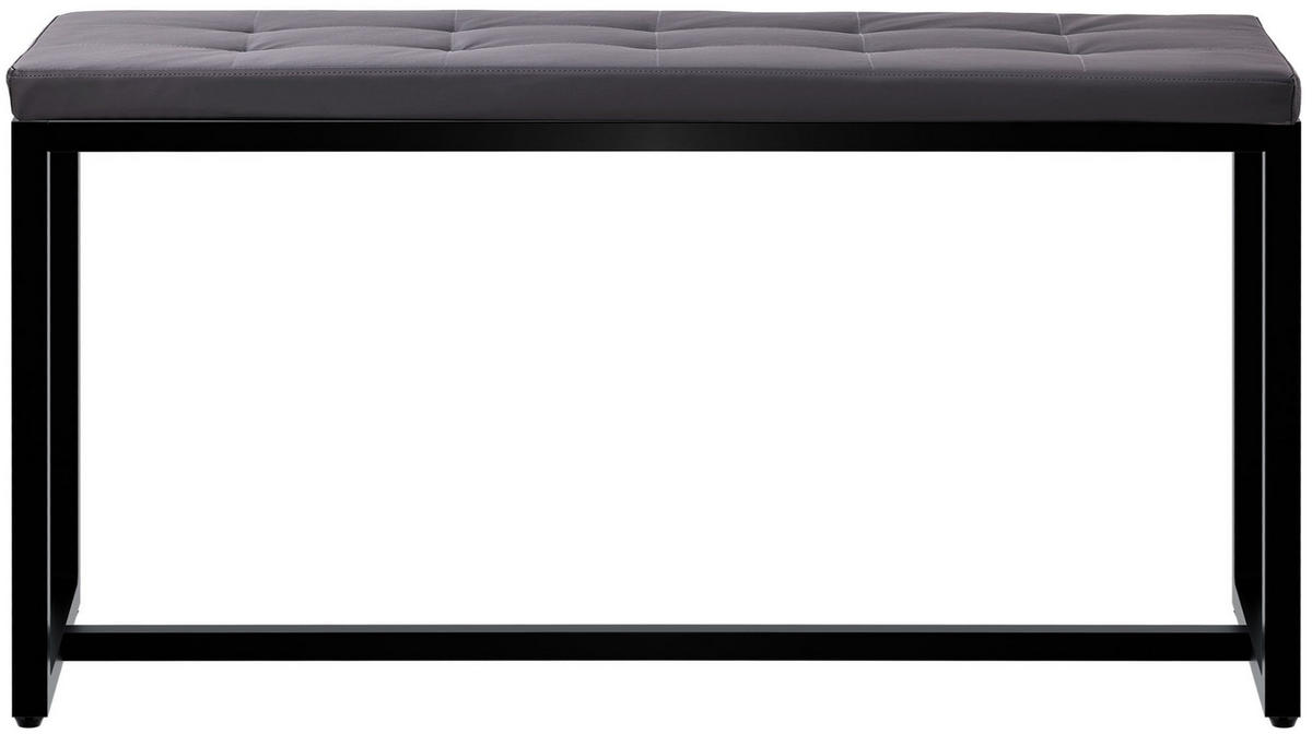 SITZBANK 100/40 cm Kunstleder schwarz - Schwarz, Textil/Metall (100/48/40cm) - CLP