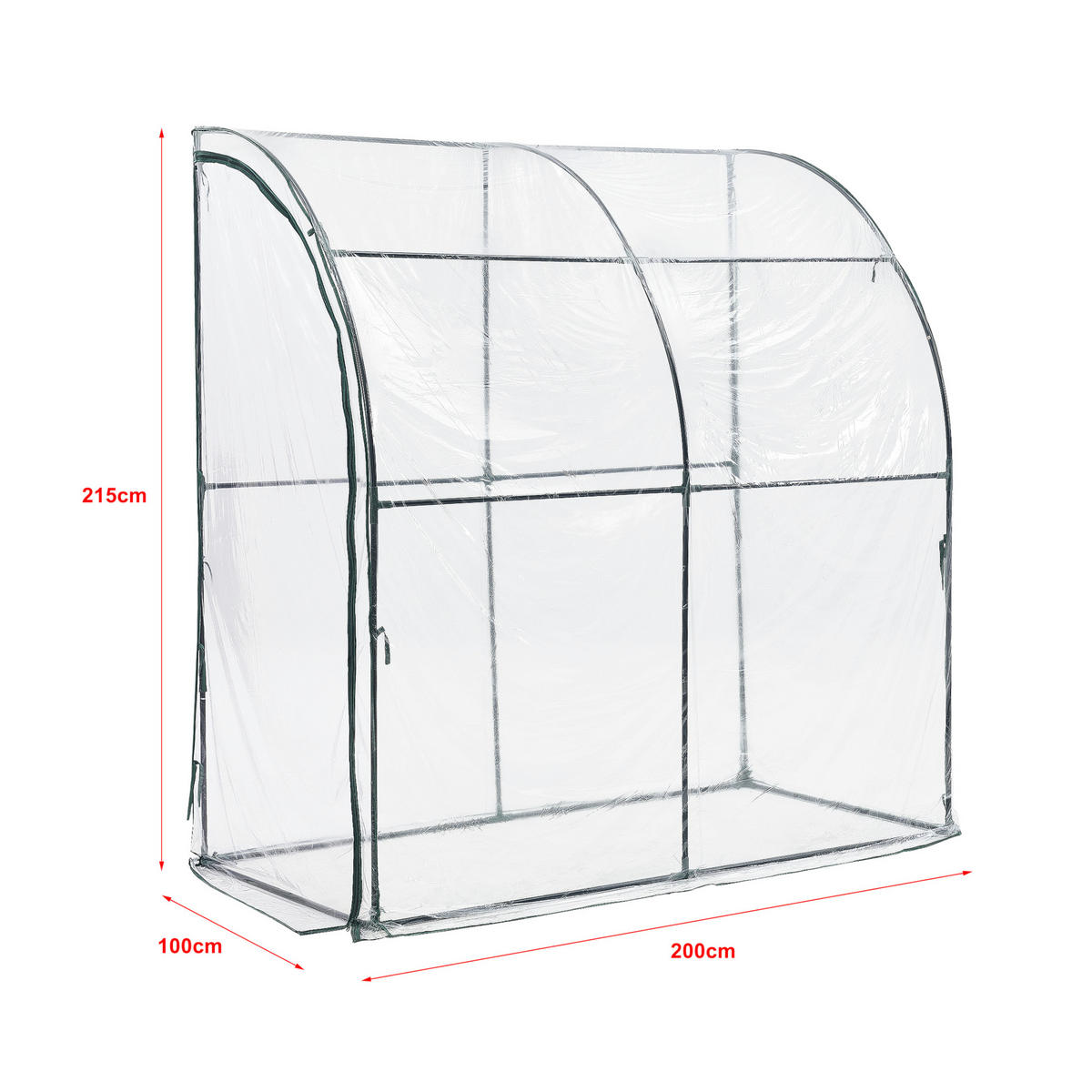 GEWÄCHSHAUS Juta - Transparent, Kunststoff (100/215/200cm) - [en.casa]