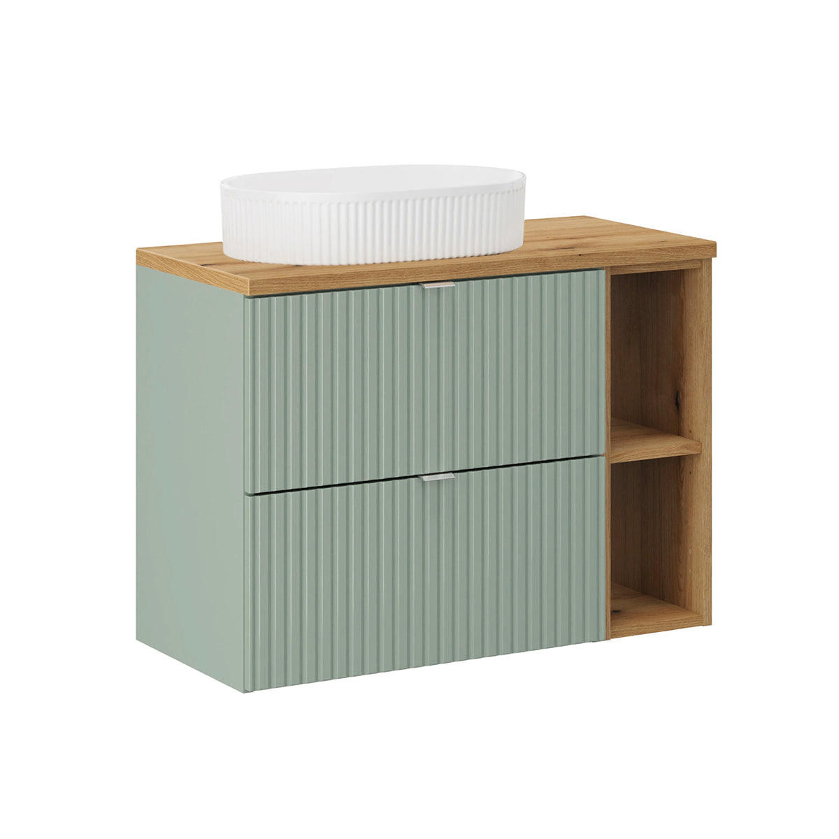 WASCHTISCH 80.4cm Jade Grün und Holz - Grün, Holzwerkstoff (80.4/59/40cm) - Petits-meubles