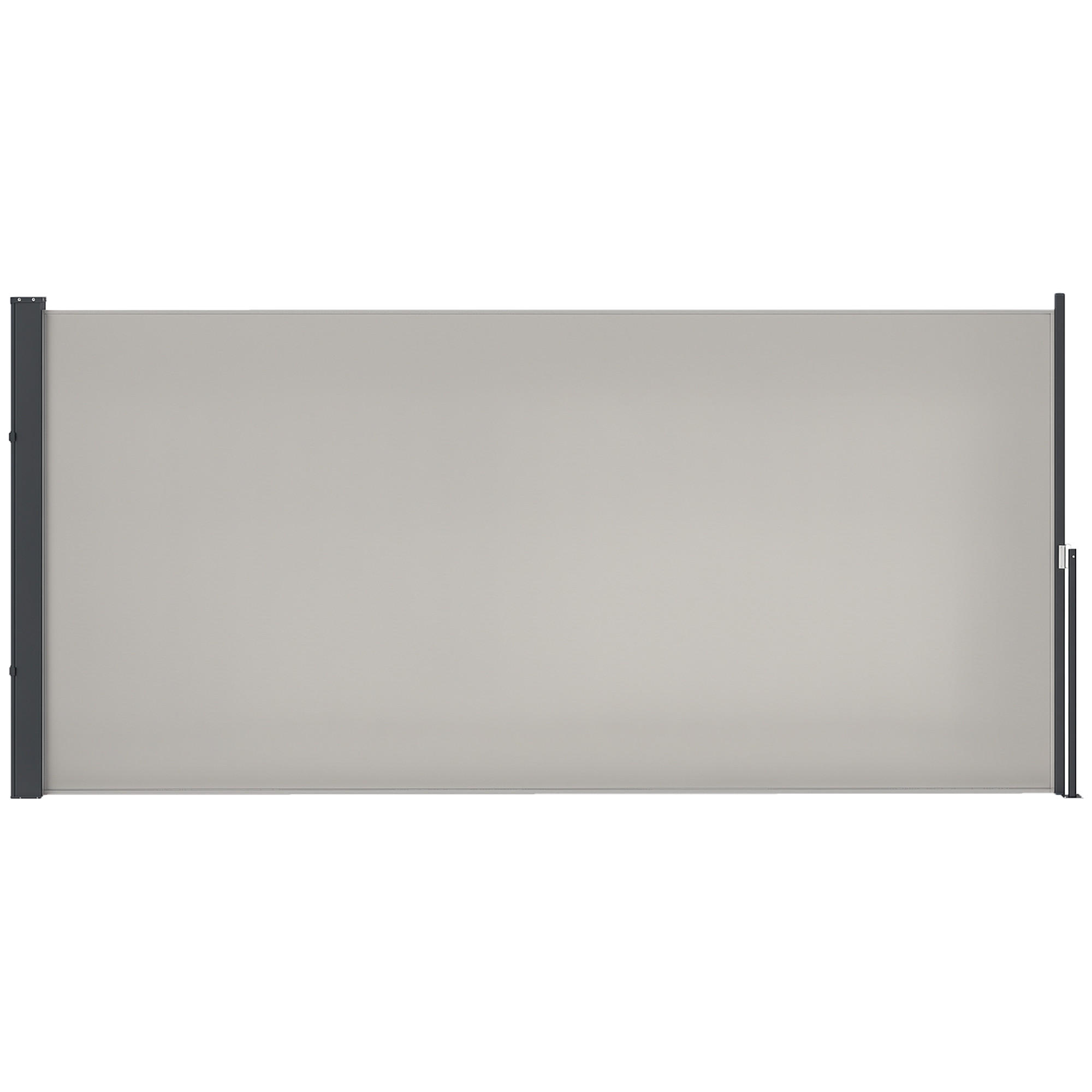 SEITENMARKISE, Seitenrollo, ausziehbar, Sichtschutz, Aluminium/Polyester, 3 x 1,4 m, Hellgrau - Hellgrau, Textil (300/140/3.5cm)