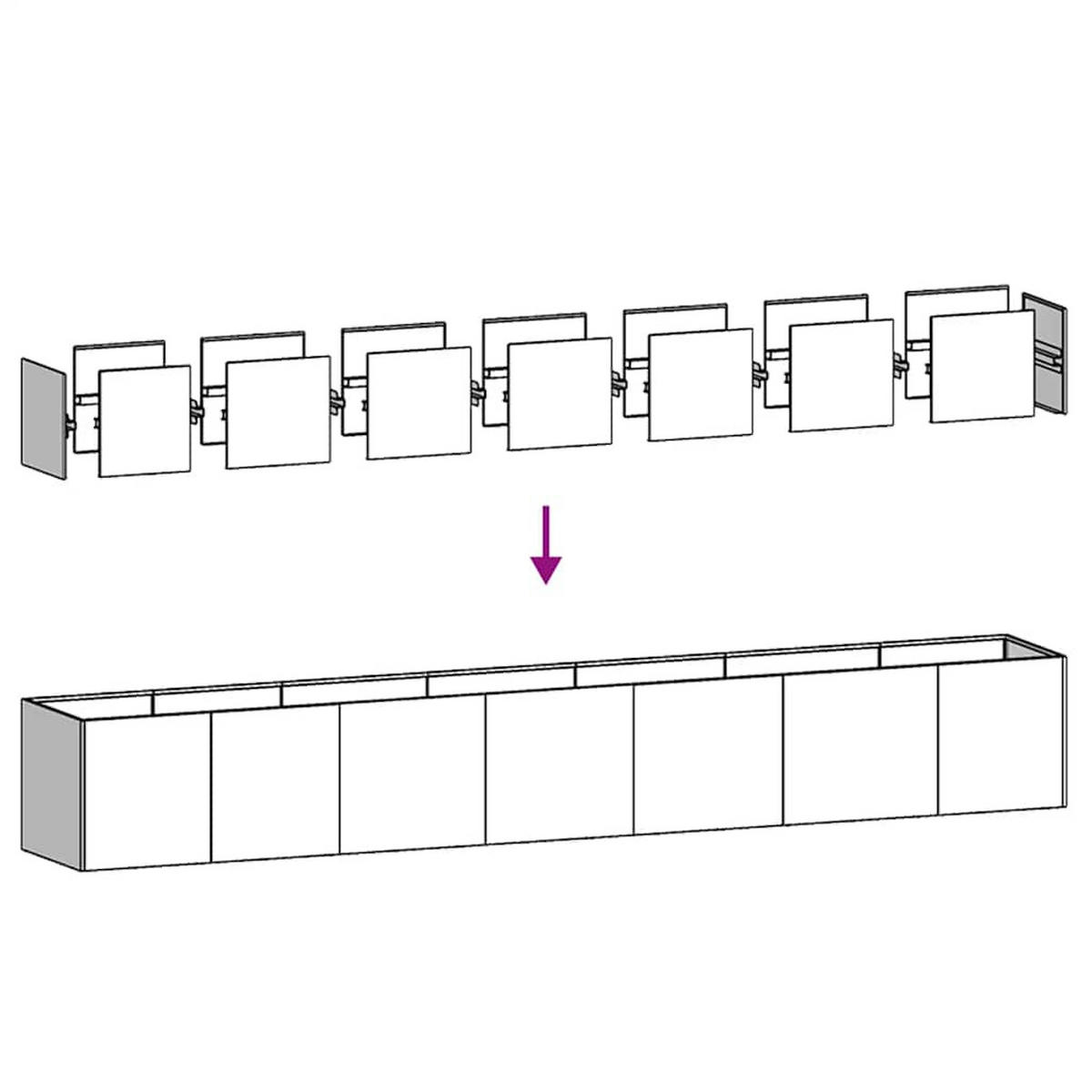 PFLANZKÜBEL Anthrazit 280/40/40 Cm Kaltgewalzter Stahl - Anthrazit, Metall (40/40/280cm) - vidaXL