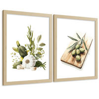 PLAKAT Sada 2 Vintage olivy A4 bez rámu - čirá, papír (29.7/1/21cm) - Nacnic