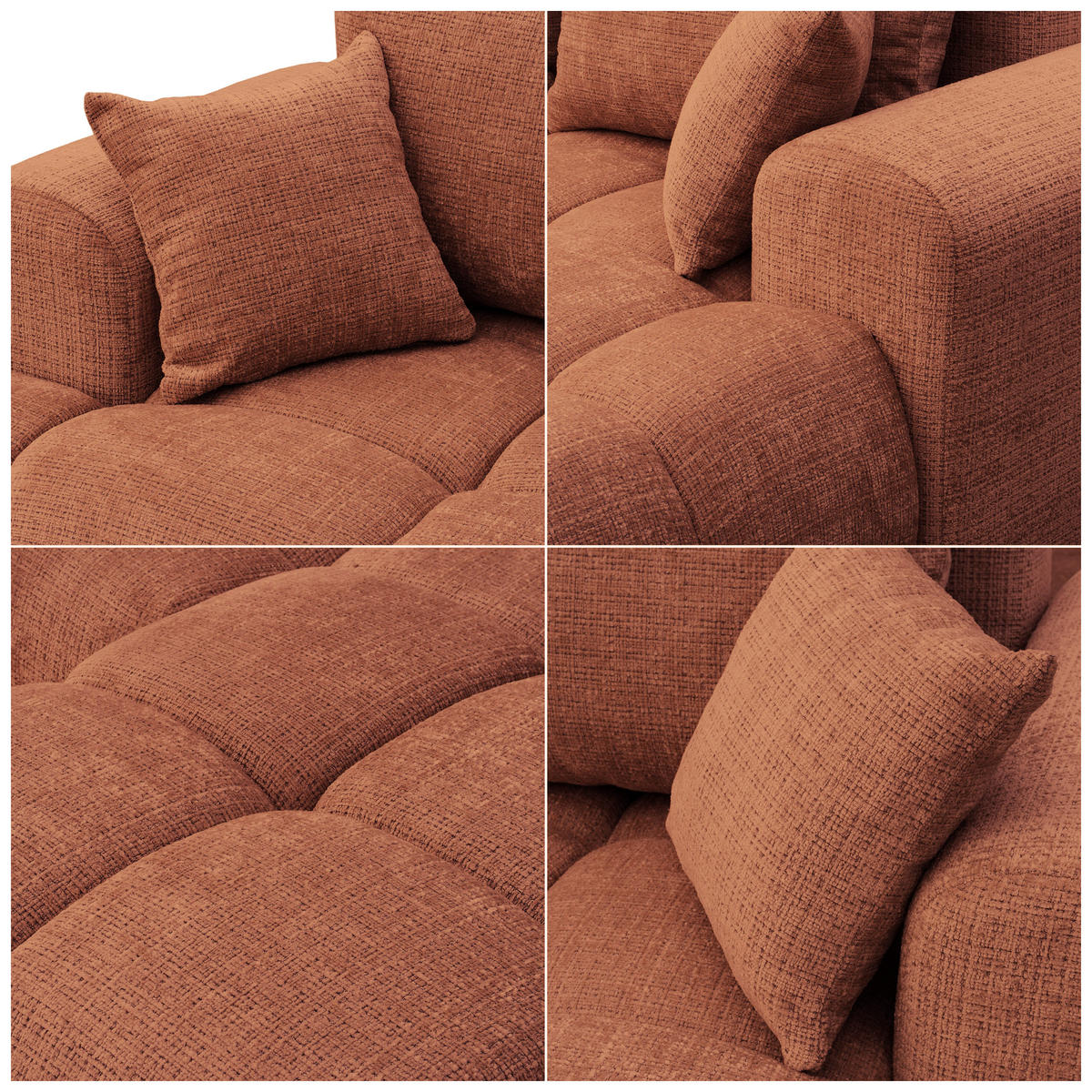 ECKSOFA MILANO mit Schlaffunktion und Bettkasten Orange - Orange, Holzwerkstoff/Kunststoff (250/90cm) - Idohome