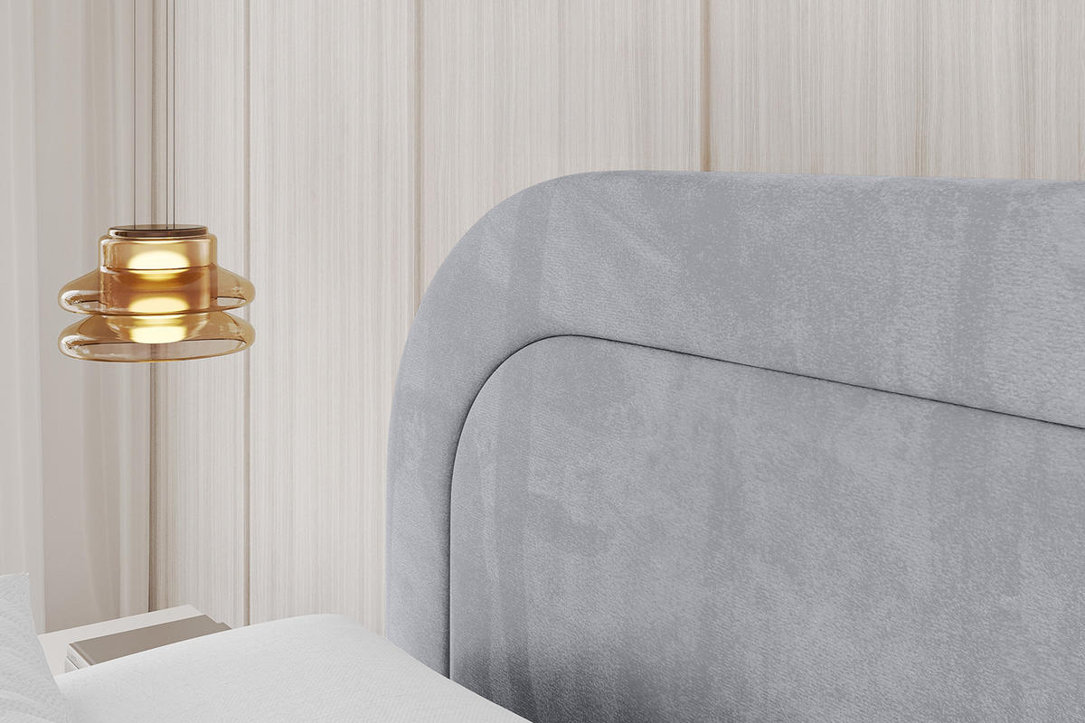POLSTERBETT mit Bettkasten, Fußteil und Lattenrost, Boxbett mit Matratze H3/H4 - LERIS-Z 120x200 Hellgrau - Hellgrau, Holzwerkstoff/Textil (120/200cm) - ALTDECOR