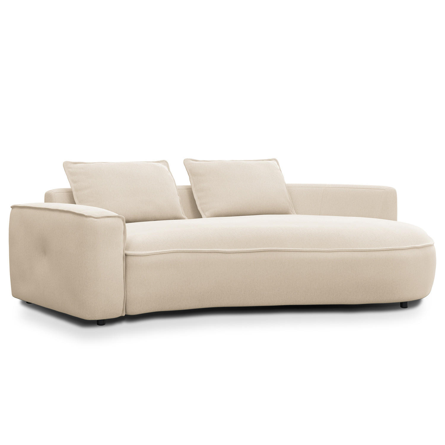 2,5-SITZER SOFA - Beige/Schwarz, Kunststoff/Textil (217/82/146cm) - home24