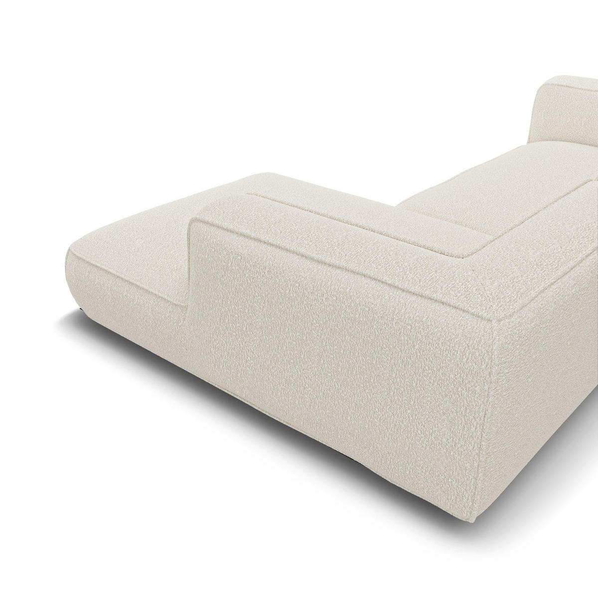 ECKSOFA rechtwinklig SOFIA Frottee Creme 255cm - Creme, Textil (255/166cm) - Premium Interiors