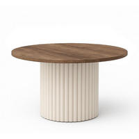 TISCH Lefkas Kaschmir Riko Geriffelte Basis Sonoma Eiche Rund 75 cm - Braun, Holzwerkstoff (75/75/42cm) - Sepro Meble