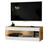 HÄNGEBOARD TV TIVOLI RTV2 Offener Raum Wotan + Weiß - Eiche Wotan/Weiß, Glas/Holzwerkstoff (100/36/35cm) - Komodee
