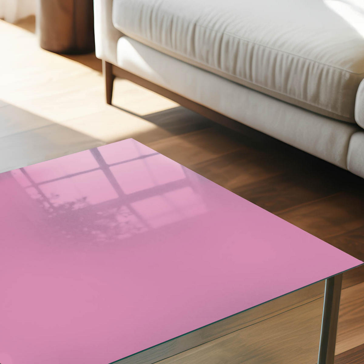 GLASPLATTE 80x60 cm – Kühles Rosa - Grau, Glas (0.4/80/60cm) - ArtPrintCave