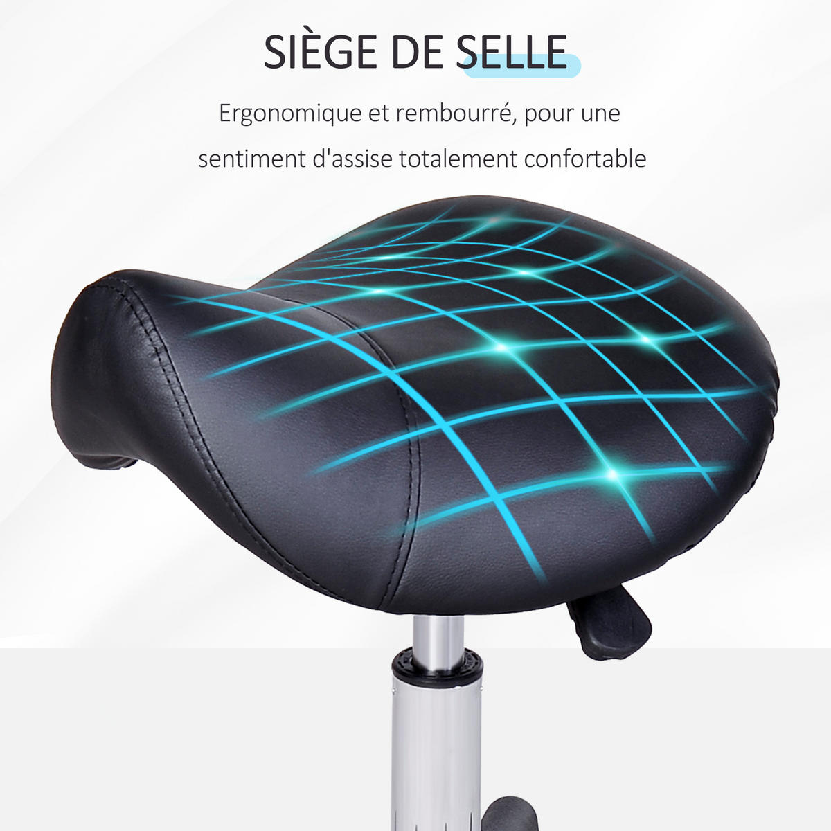 BÜROHOCKER DE-17999 höhenverstellbar 43-55 cm, ergonomisch Schwarz - Schwarz, Metall (48/55/48cm) - ComfortXL