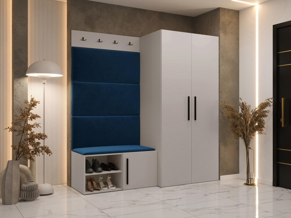 GARDEROBEN-SET Medi I - Blau/Kaschmir, Holzwerkstoff/Kunststoff (80/191/50cm) - MIRJAN24