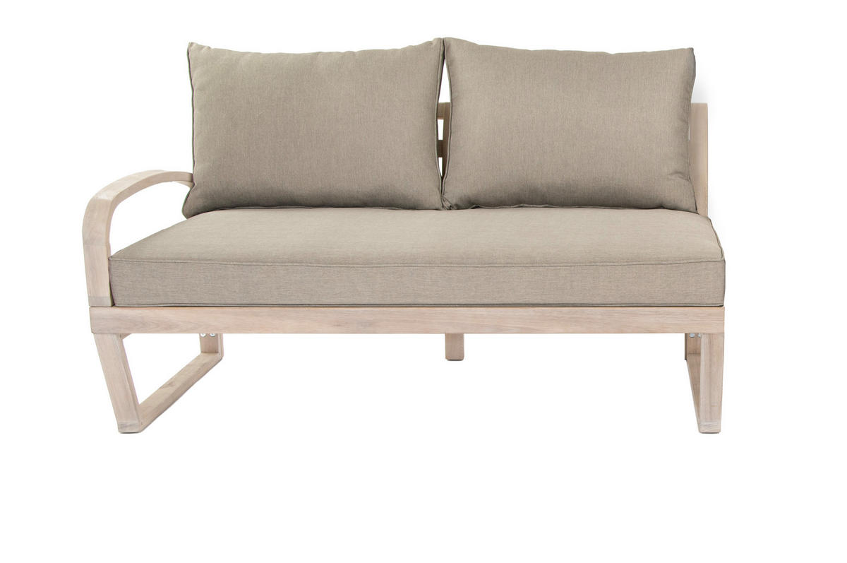 GARTEN-ECKLOUNGE Jura Grau Eukalyptus Holz FSC 100 - Braun, Kunststoff - Green Spirit