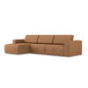 ECKSOFA Links Strukturstoff Stoff Orange - Terra cotta/Schwarz, Kunststoff/Textil (167/314cm) - Makamii