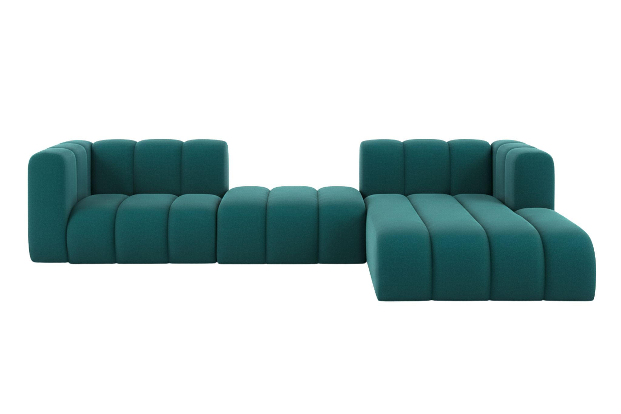 ECKSOFA L-Form Grand L 319 cm, Veloursstoff Salvador, Azurblau, Rechts - Blau, Holz (319/179cm) - Kaiser Möbel