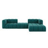 ECKSOFA L-Form Grand L 319 cm, Veloursstoff Salvador, Azurblau, Rechts - Blau, Holz (319/179cm) - Kaiser Möbel