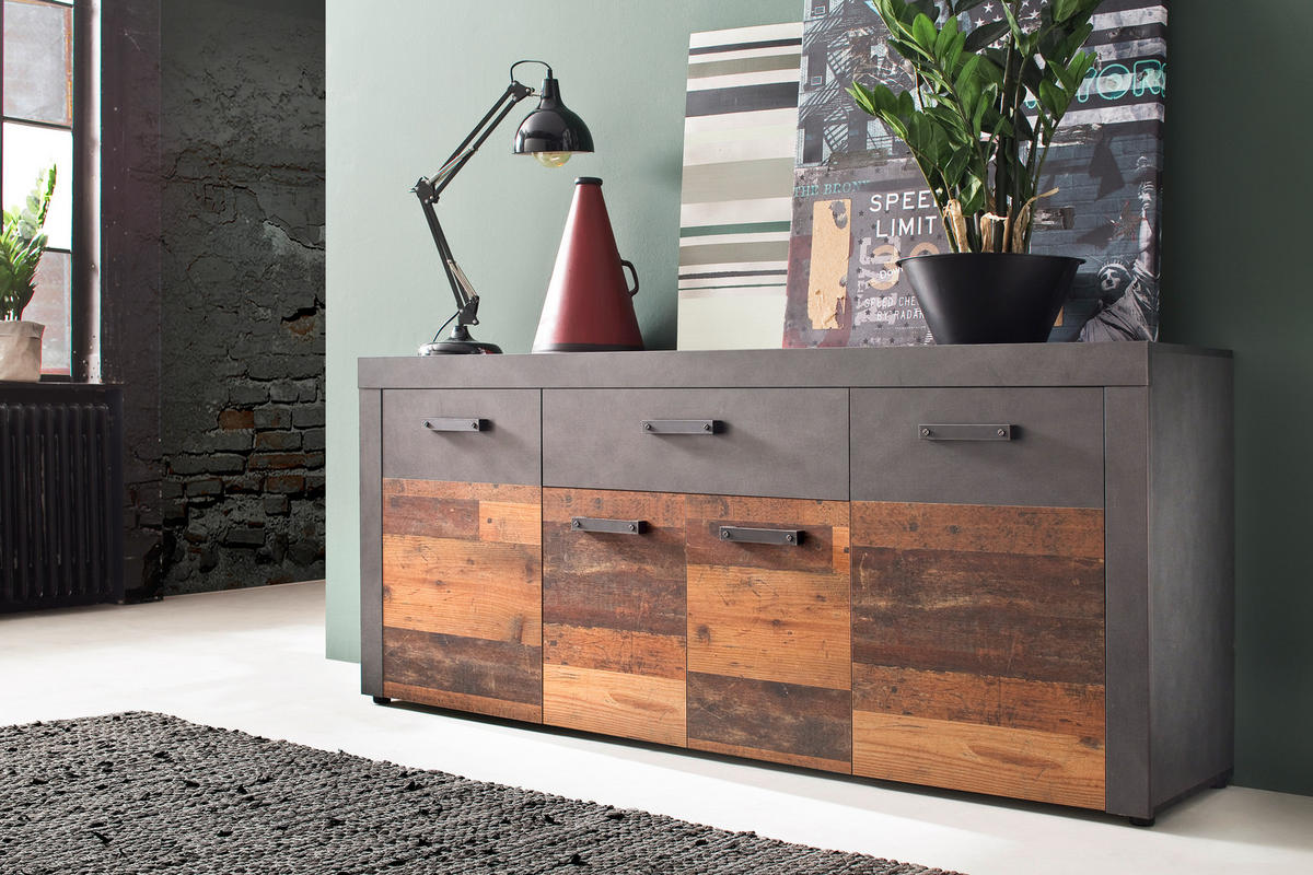 SIDEBOARD grau - Grau, Holzwerkstoff (178/76/40cm) - ebuy24