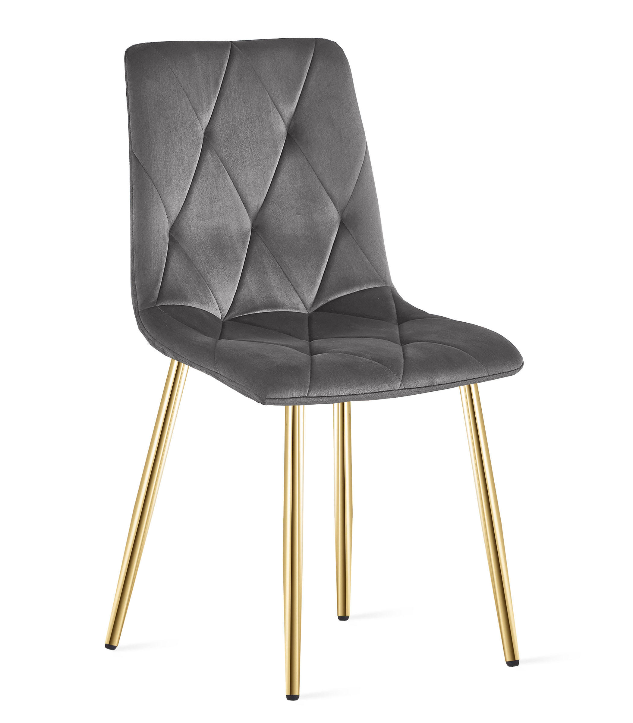 ESSZIMMERSTUHL TYRA dunkelgrauer Sitz, goldene Beine - Dunkelgrau/Goldfarben, Textil (44.5/87/54.5cm) - Valora