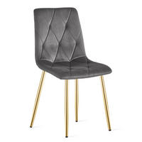 ESSZIMMERSTUHL TYRA dunkelgrauer Sitz, goldene Beine - Dunkelgrau/Goldfarben, Textil (44.5/87/54.5cm) - Valora
