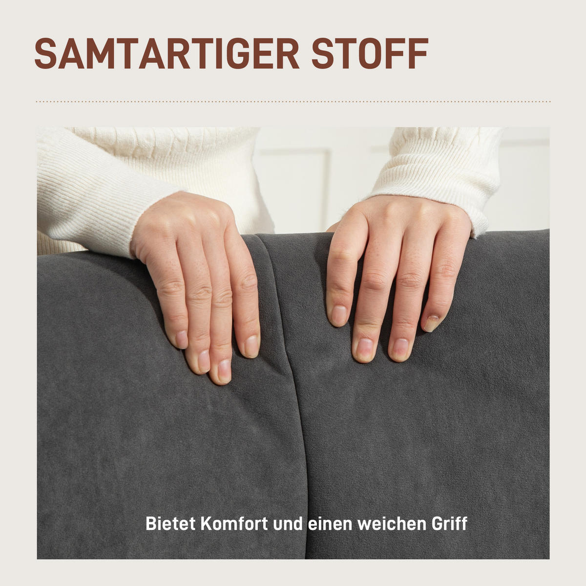 SESSEL Wohnzimmer Loungesessel Relaxsessel mit Holzbeine, Samtoptik Grau - Grau, Textil (66/100/75cm) - HOMCOM
