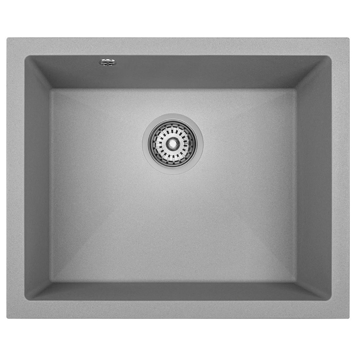 EINBAUSPÜLE Ibiza Grau, Einzelbecken, 56/46/22 cm - Grau, Stein (56/22/46cm) - bad land