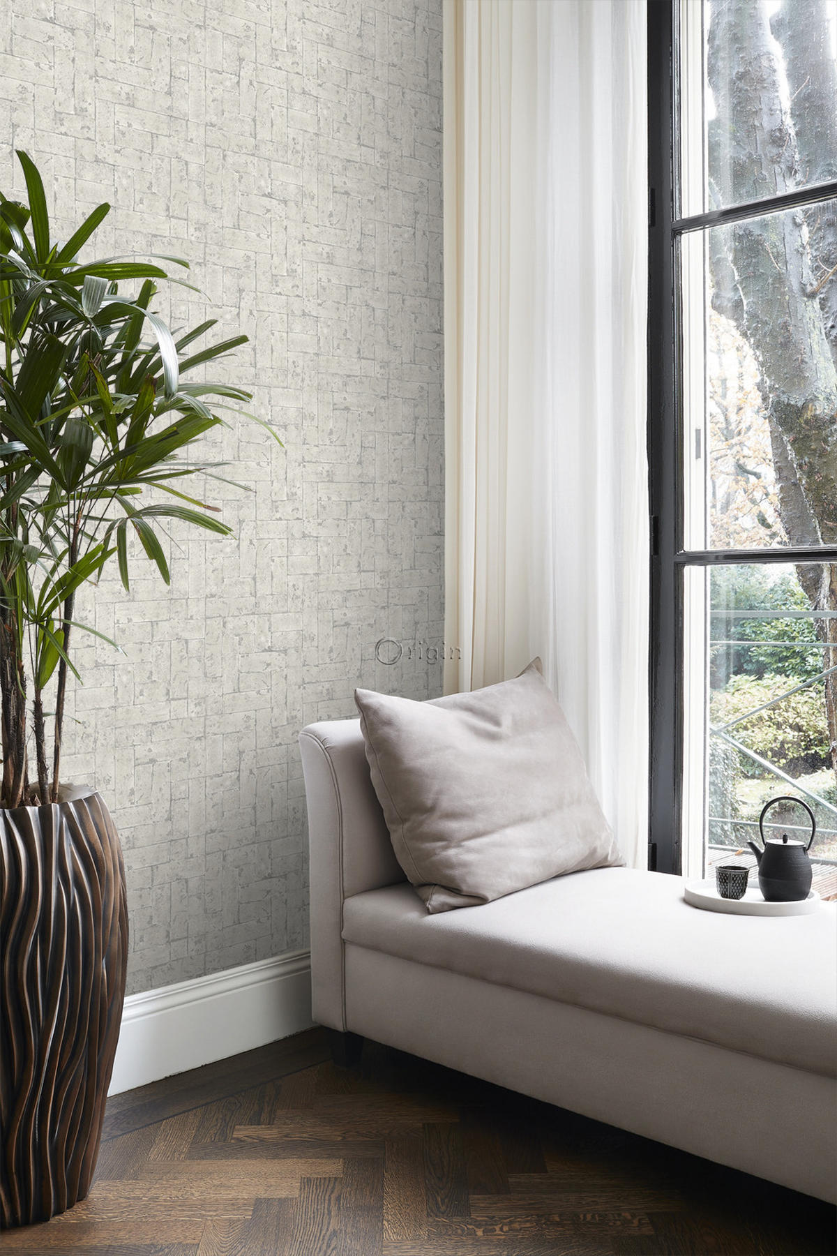 TAPETE Backstein-Optik 53 cm x 10.05 m - Beige, Papier (53/1000cm) - Origin Wallcoverings