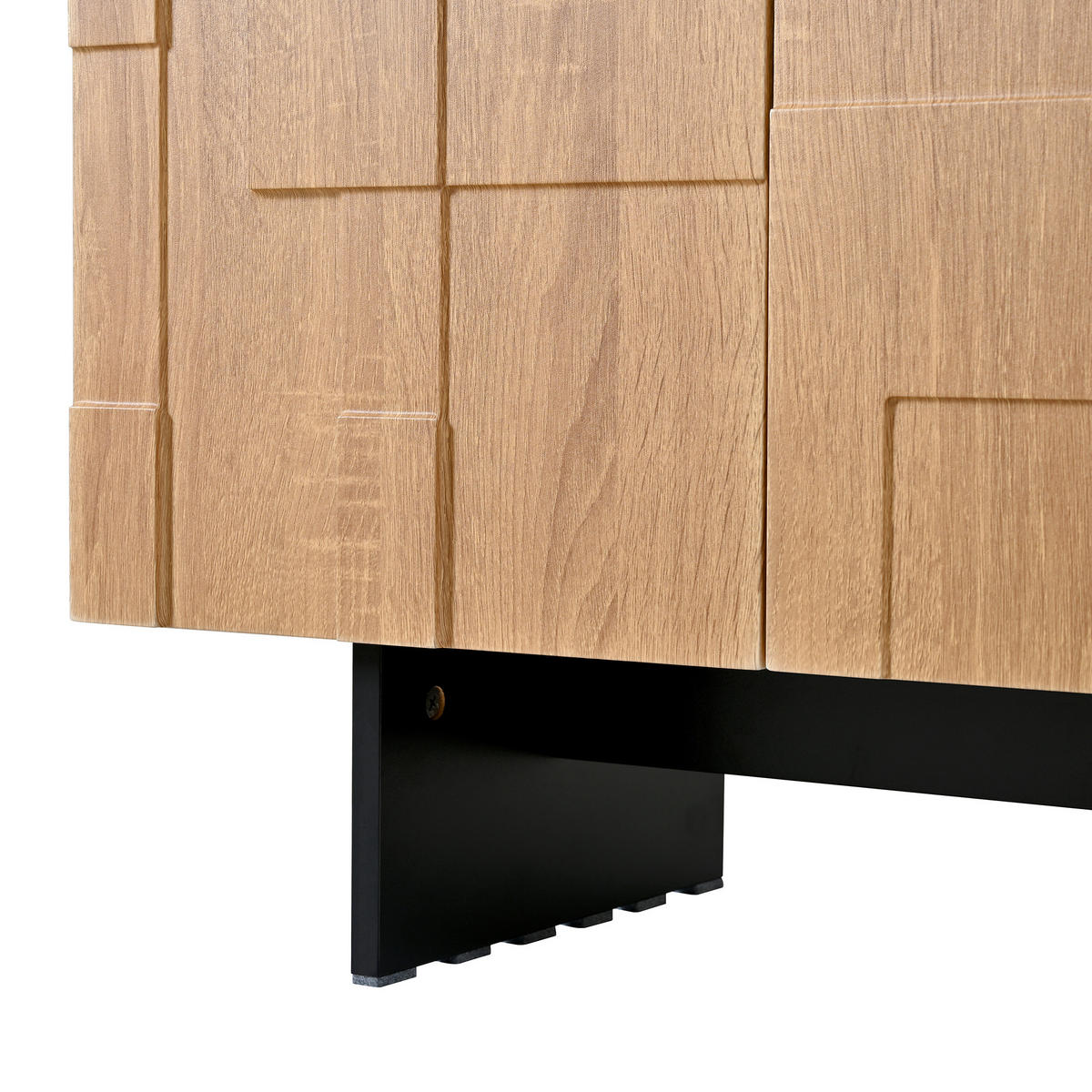 SIDEBOARD Naturholzoptik Schwarz 105/33,5/76 cm - Naturfarben, Naturmaterialien (105/76/33.5cm) - PANGIVO
