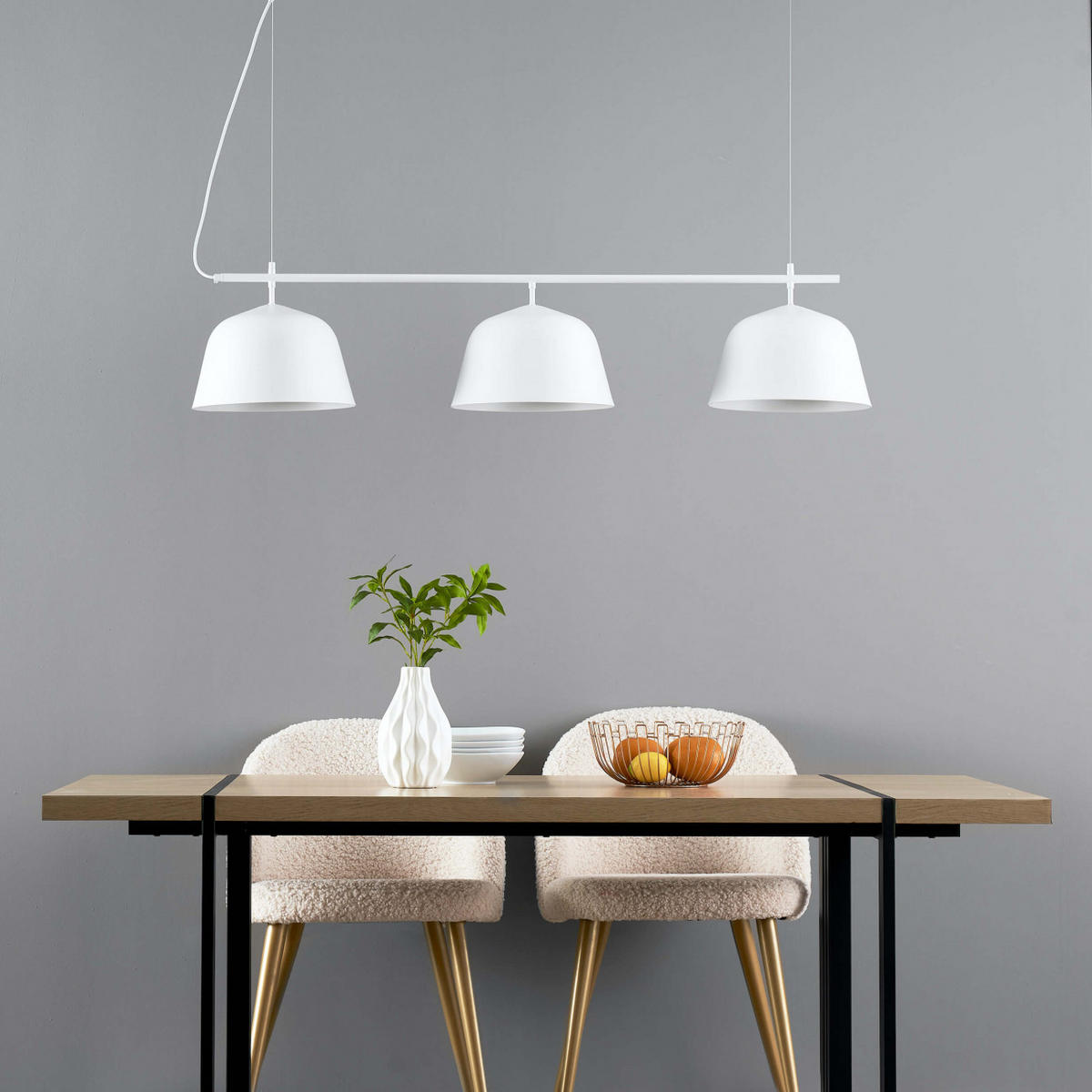 HÄNGELEUCHTE Oviedo, Weiß, 126cm - Weiß, Metall (126/126/25cm) - KOSILUM