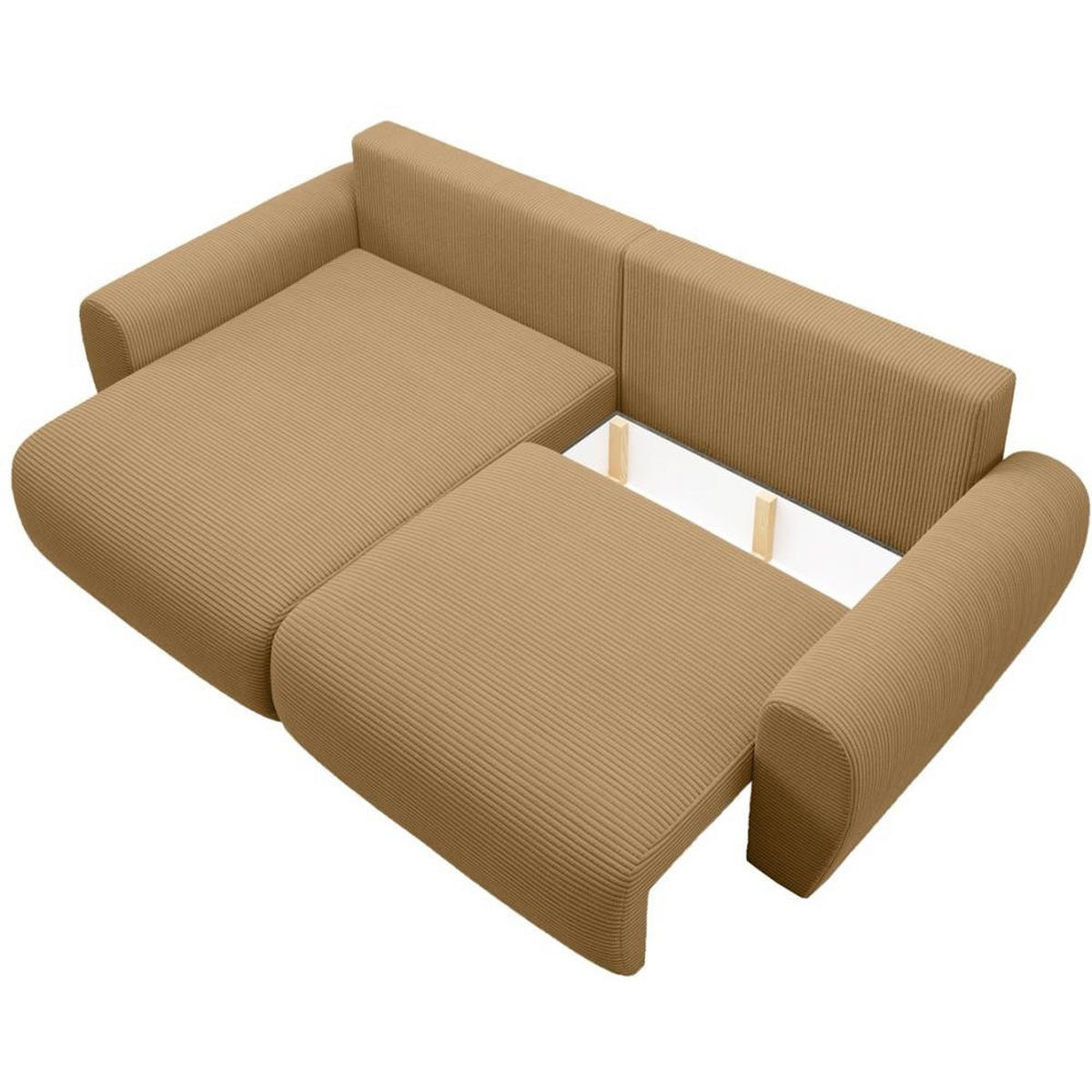 ECKSCHLAFSOFA Poss L gelb links - Gelb, Textil (253/153cm) - Beautysofa