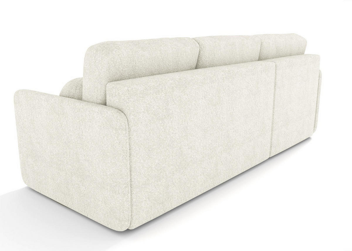 ECKSOFA Bloom Creme Bouclé - Creme, Textil (212/142cm) - Selsey