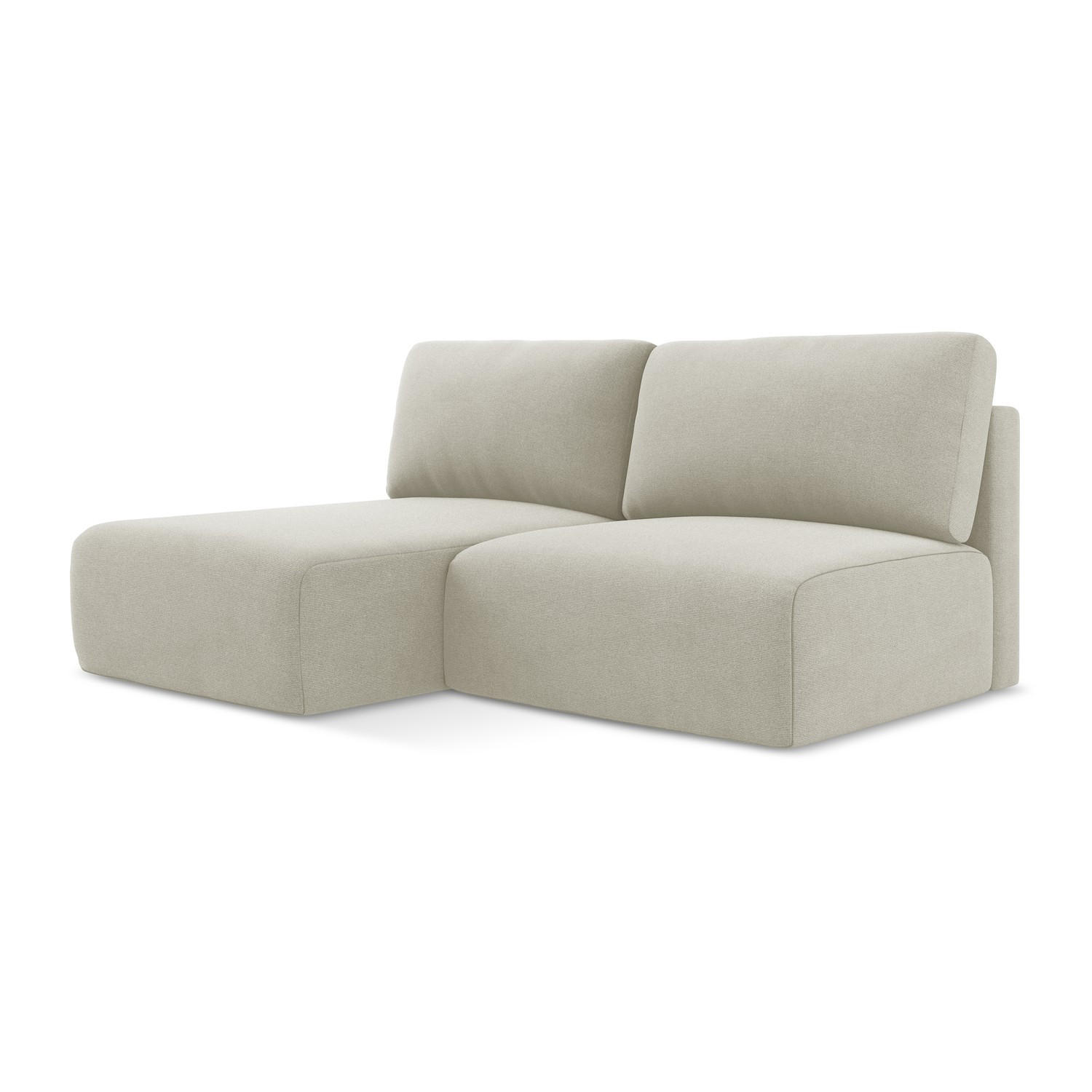 ECKSOFA mit Schlaffunktion links Strukturstoff Stoff Beige - Beige/Creme, Kunststoff/Textil (149/210cm) - LaMiaSofa