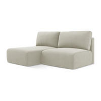 ECKSOFA mit Schlaffunktion links Strukturstoff Stoff Beige - Beige/Creme, Kunststoff/Textil (149/210cm) - LaMiaSofa