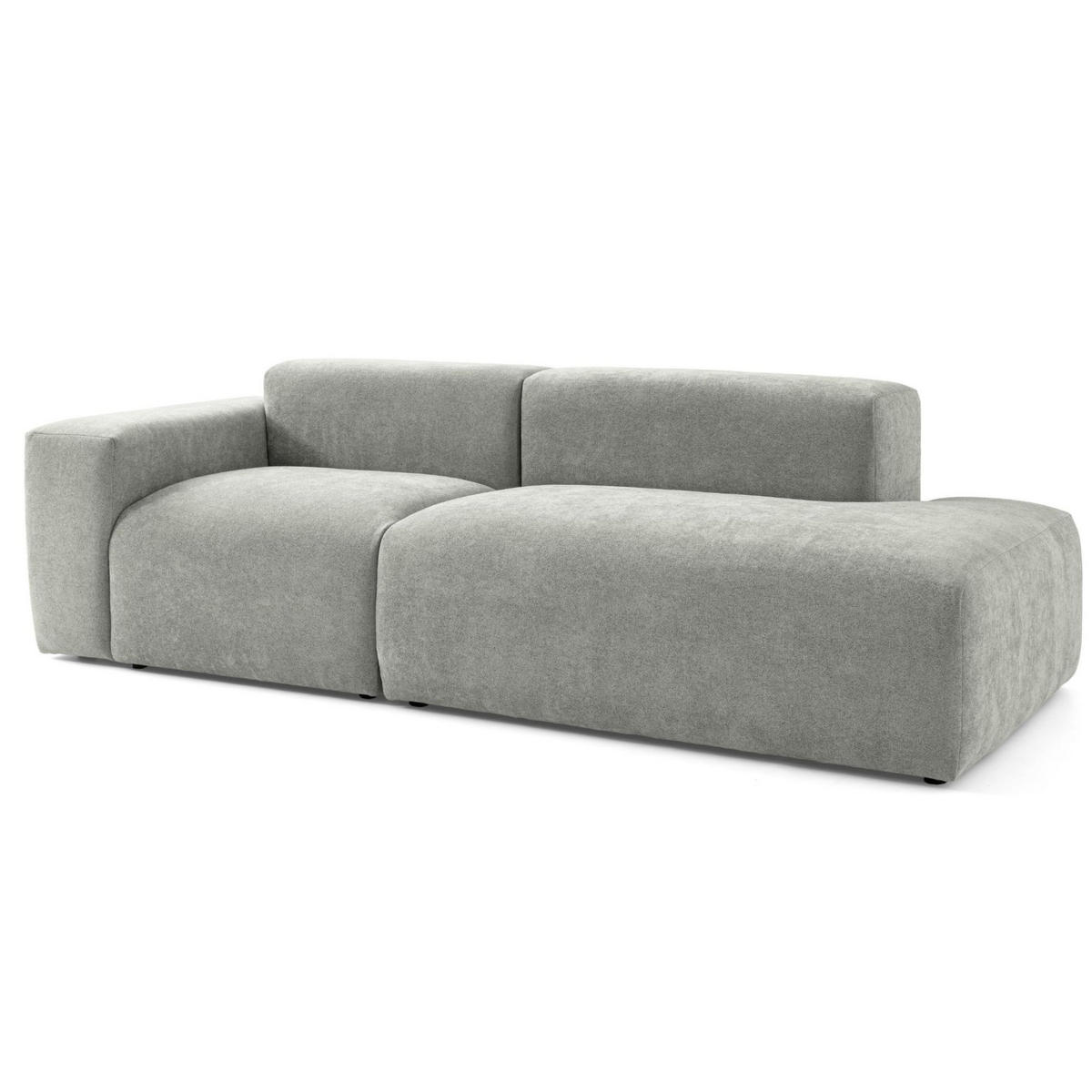 3-SITZER modulares Sofa HEAVEN SET 1 Rechts, Breite 255 cm Webstoff Grau - Schwarz/Grau, Holz/Kunststoff (102/71/255cm) - Muffo