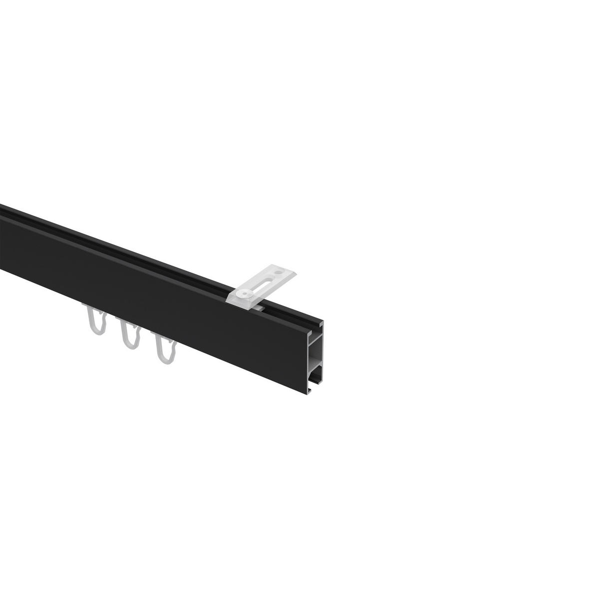 INNENLAUF-GARDINENSTANGEN-SET Smartline Paxo 140 cm, 1-läufig, 14x35 mm Schwarz - Schwarz, Metall (140cm) - INTERDECO