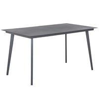 GARTENTISCH Aluminium grau 140/80 cm Mileto - Grau, Metall (80/140/75cm) - Beliani