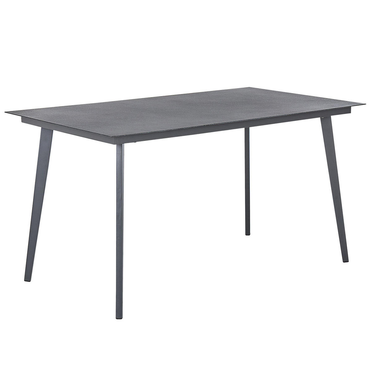 GARTENTISCH Aluminium grau 140/80 cm Mileto - Grau, Metall (80/140/75cm) - Beliani