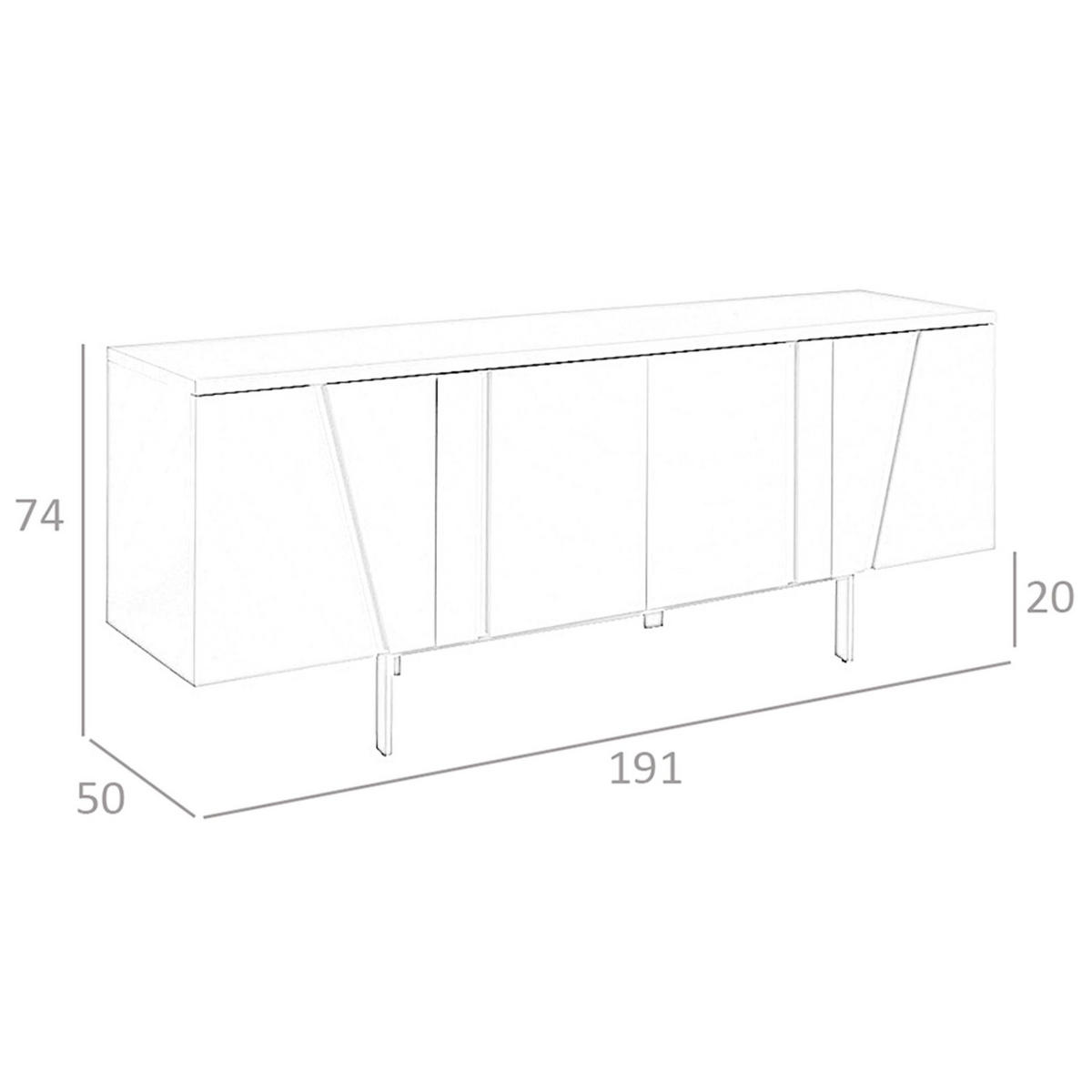 SIDEBOARD Sideboard Nussbaum und schwarzer Stahl 191/50/74 cm - Walnussfarben, Holz (191/74/50cm) - ANGEL CERDA