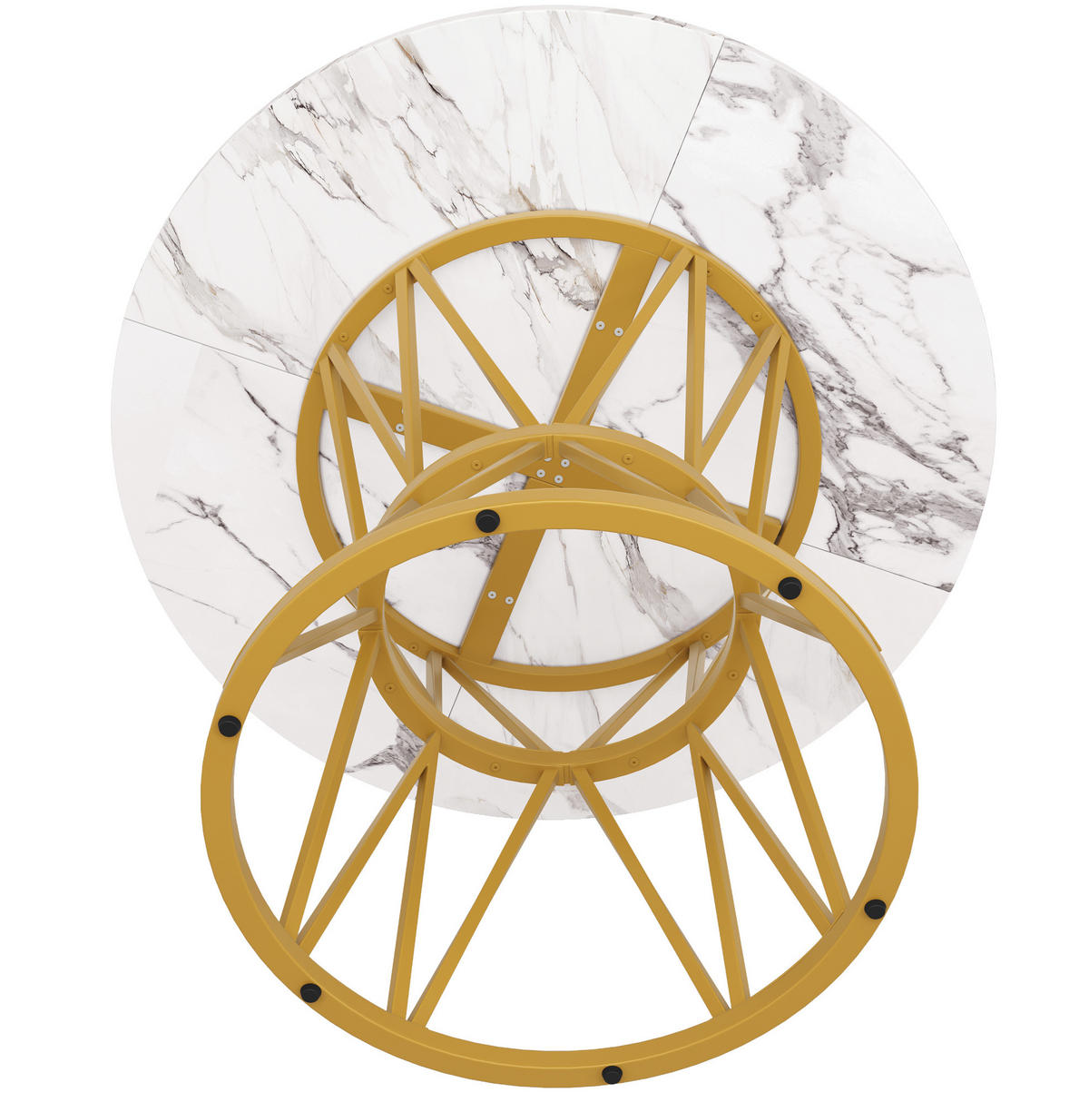 ESSTISCH 100/100/76 cm Gold aus MDF mit verstellbaren Füßen - Goldfarben, Holzwerkstoff (100/100/76cm) - OKMYHOME