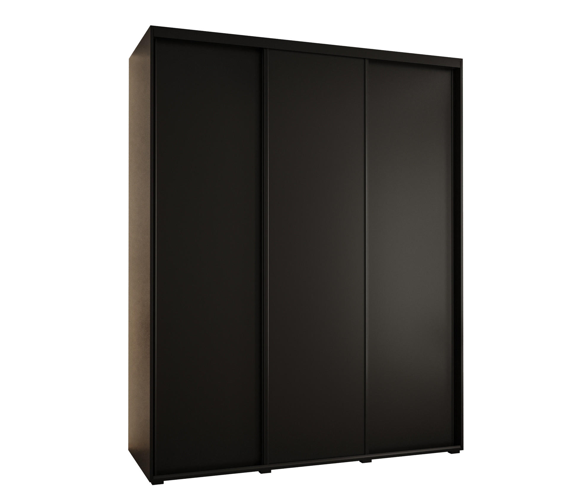 Abiks Möbel Schwebetürenschrank Schwarz, Schwarz, Schwarz 200x235x45 cm
