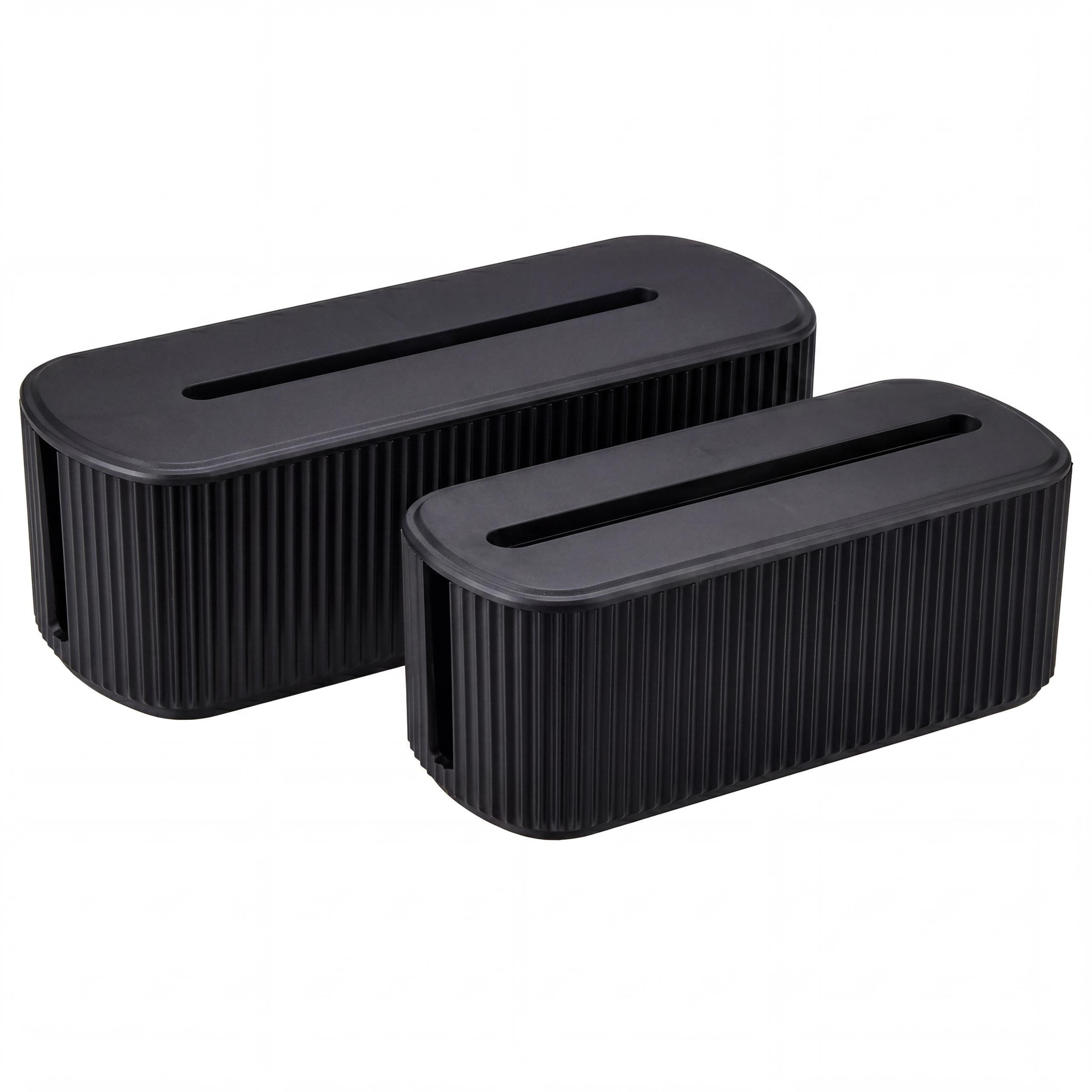 KABELBOXEN oval Schwarz - Schwarz, Kunststoff (40/16cm) - MCW