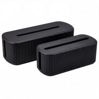 KABELBOXEN oval Schwarz - Schwarz, Kunststoff (40/16cm) - MCW
