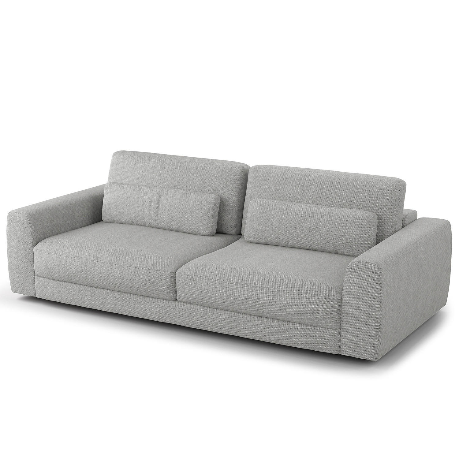 3-SITZER SOFA - Hellgrau/Schwarz, Kunststoff/Textil (252/80/117cm) - home24