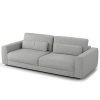 3-SITZER SOFA - Hellgrau/Schwarz, Kunststoff/Textil (252/80/117cm) - home24