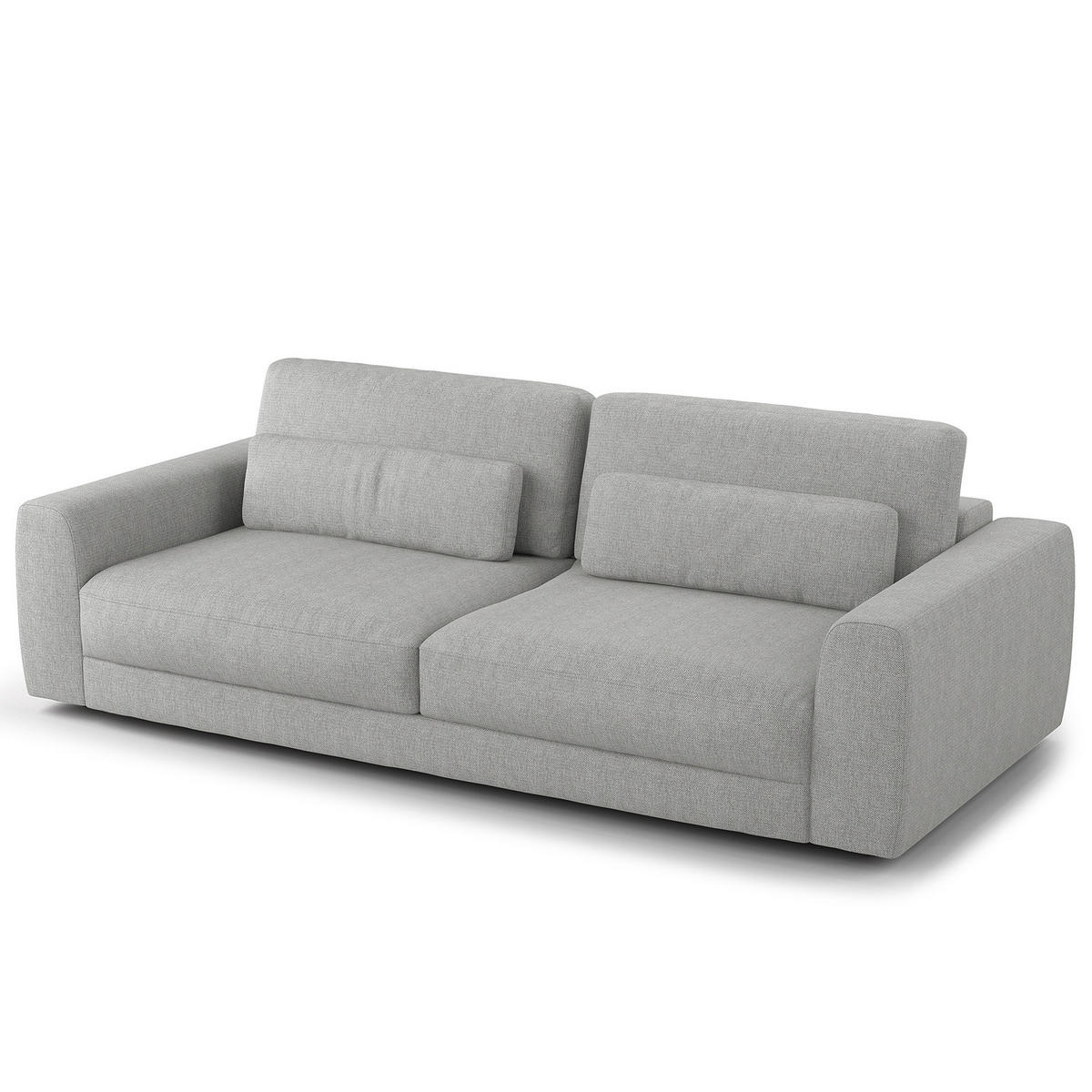 3-SITZER SOFA - Hellgrau/Schwarz, Kunststoff/Textil (252/80/117cm) - home24